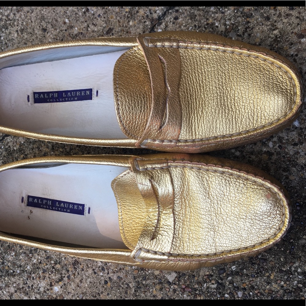 Ralph Lauren Gold Collection Driving Loafer Shoes